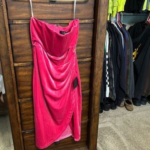 Lulus pink velvet dress